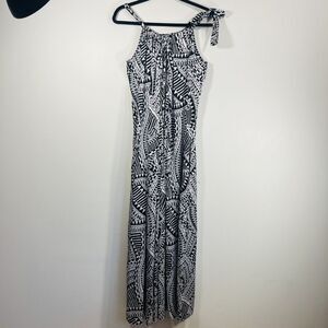 Papillon Black + White Geometric Trapeze Maxi Dress Women's No Size Tag